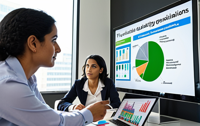**A diverse group of policy analysts collaborating around a large digital display showing complex data visualizations and charts related to economic trends, environmental sustainability, and social justice initiatives, in a modern, brightly lit government office in the Middle East. Focus on teamwork and problem-solving.**