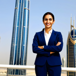 **

"A fully clothed professional businesswoman wearing a modest, dark blue business suit, standing confidently in front of a modern skyscraper in Dubai, UAE. She is smiling slightly. The lighting is bright and professional. Perfect anatomy, correct proportions, natural pose, well-formed hands, proper finger count, natural body proportions. Safe for work, appropriate content, professional, modest, family-friendly, high quality."

**