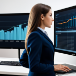 **

"A professional woman wearing a modest, stylish business suit in a modern office setting, fully clothed, appropriate attire, safe for work. She is confidently analyzing data on a large screen, perfect anatomy, correct proportions, natural pose, well-formed hands, proper finger count, natural body proportions, professional, family-friendly, high-quality rendering."

**