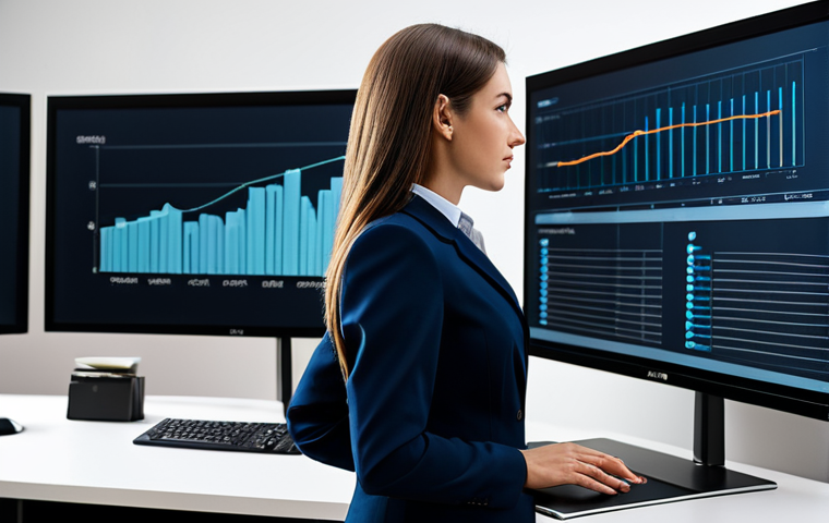 **

"A professional woman wearing a modest, stylish business suit in a modern office setting, fully clothed, appropriate attire, safe for work. She is confidently analyzing data on a large screen, perfect anatomy, correct proportions, natural pose, well-formed hands, proper finger count, natural body proportions, professional, family-friendly, high-quality rendering."

**