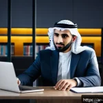 정책분석사와 공공 정책 성공 사례 연구와 경력 개발 전략 - A professional Middle Eastern policy analyst in a modern office setting, wearing smart business atti...