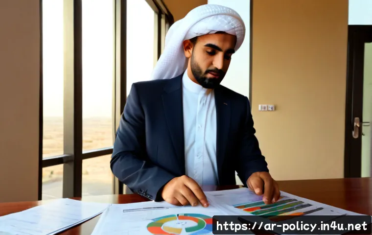 정책분석사와 실무 커리어 사례 - Photorealistic policy analyst career scene in a modern Gulf-region public administration office, a c...
